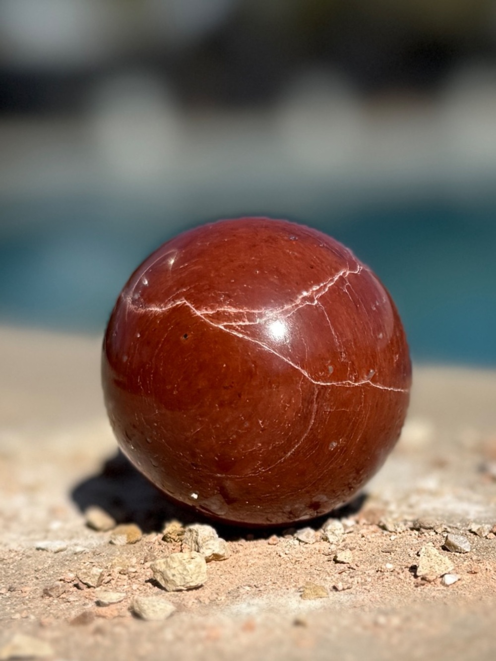 AAA Australian Deep Red Cinnabar Jasper Crystal Sphere - Picture 5 of 9